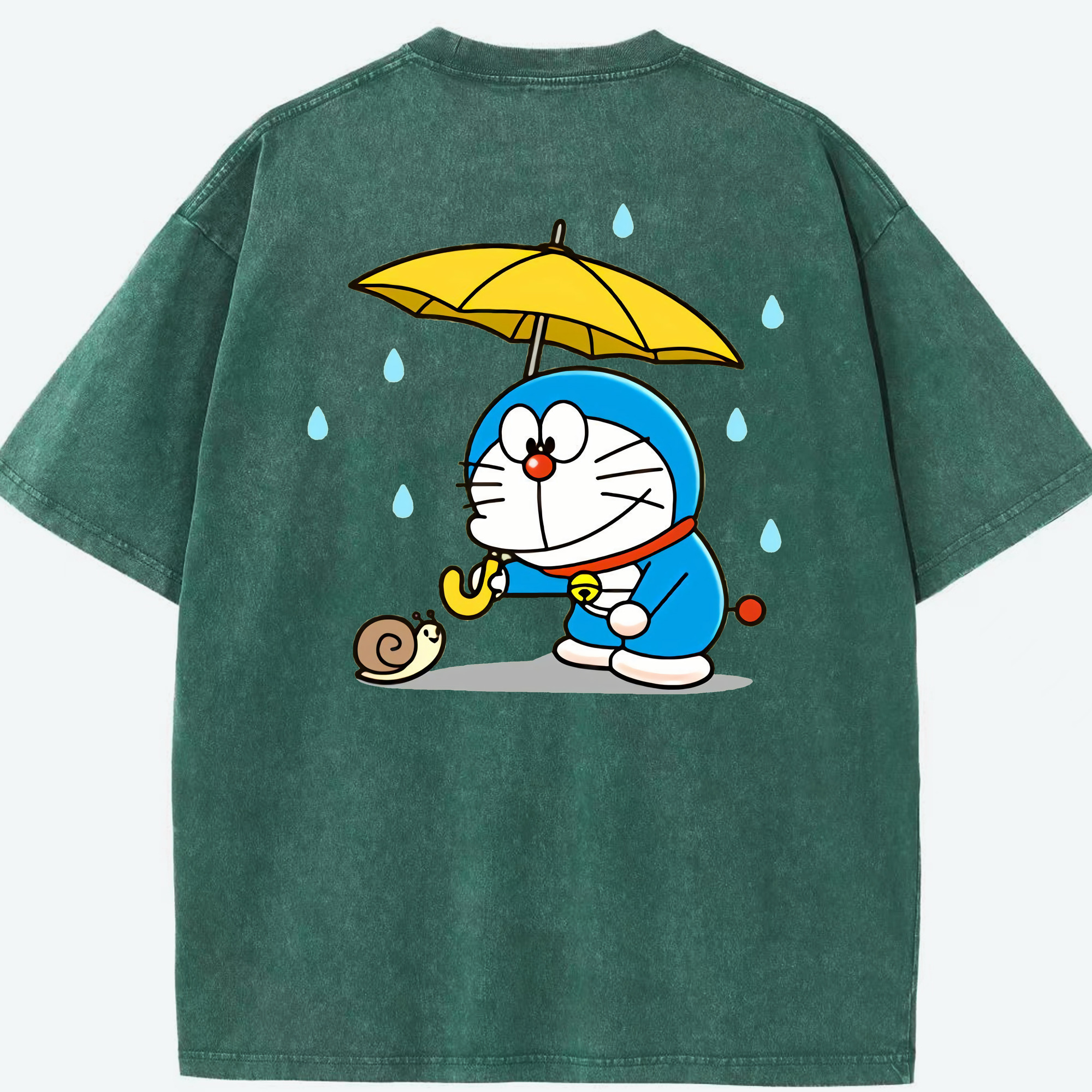 （画像用） ドラえもん Doraemon 綿100% ヴィンテージ風 半袖Tシャツ（背面プリント）